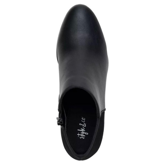 STYLE & CO Wileyy Ankle Booties Black Smooth Microsuede - Picture 3 of 16